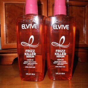 2 Pack L'Oreal Paris Elvive Dream Lengths Frizz Killer Leave-In Hair Serum 3.4oz